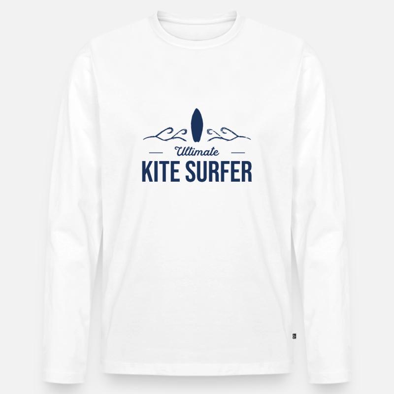 Kitesurfer - Männer Premium Bio Langarmshirt - Weiß