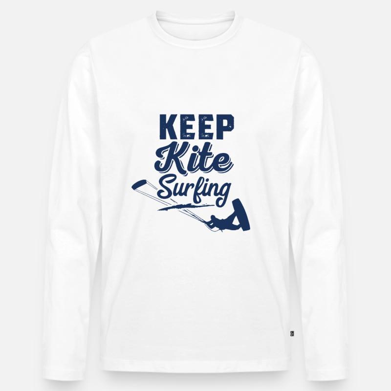 Kitesurfer Kitesurfer Kitesurfer Kitesurfer - Männer Premium Bio Langarmshirt - Weiß