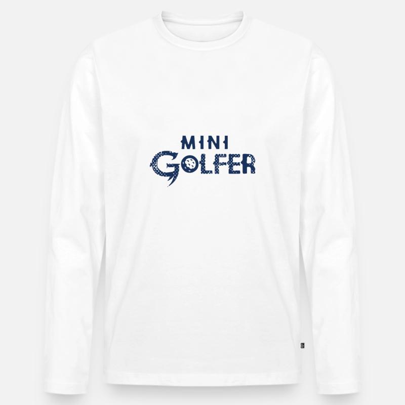 Minigolf Golf Minigolfen Minigolfer Golfen - Männer Premium Bio Langarmshirt - Weiß