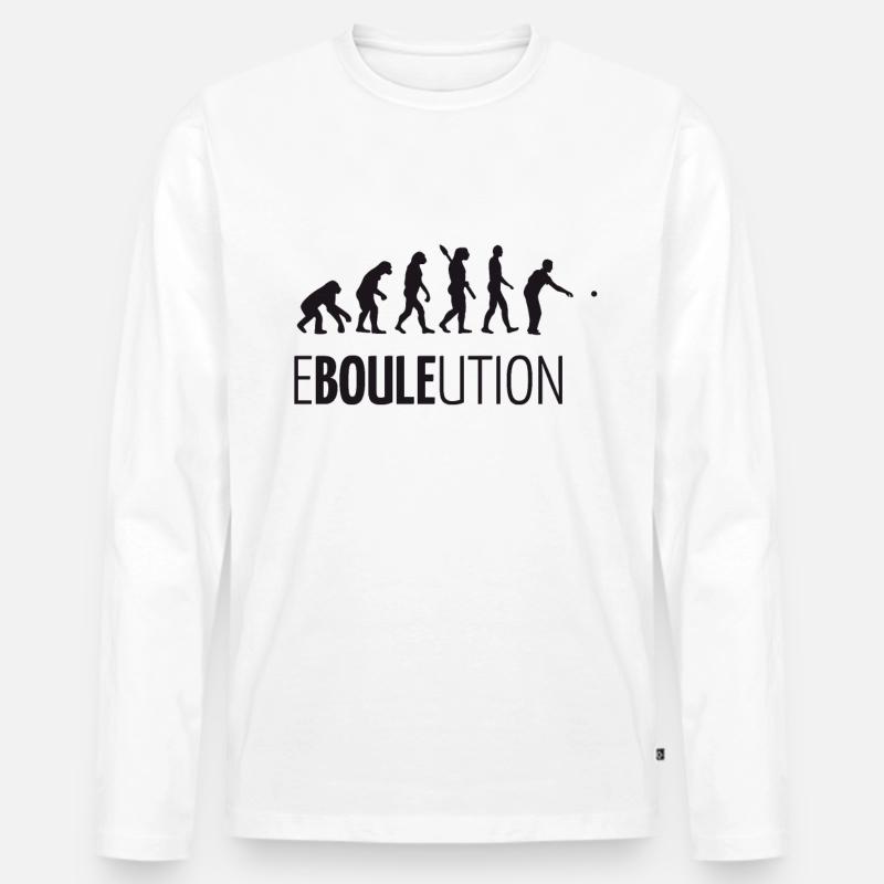 Boule Petanque Bocce EVOLUTION T-Shirt - Men's Premium Organic Long Sleeve Shirt - white