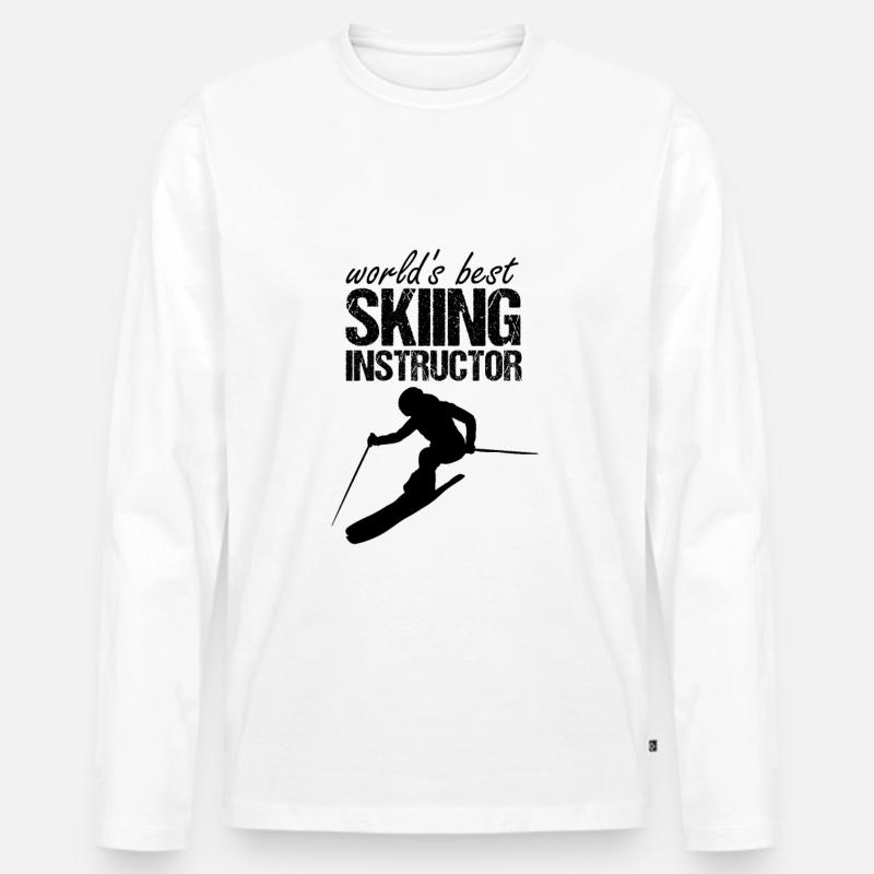 Bester Skilehrer - Männer Premium Bio Langarmshirt - Weiß