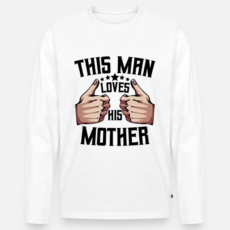 Mutter und Sohn - Männer Premium Bio Langarmshirt - Weiß