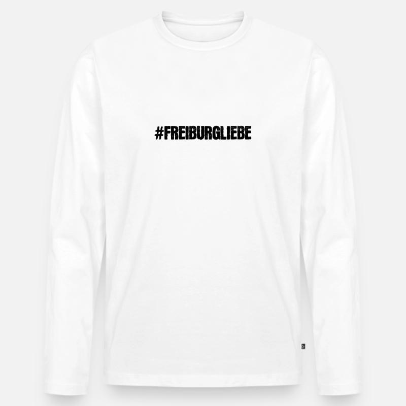 Freiburg Liebe - Männer Premium Bio Langarmshirt - Weiß