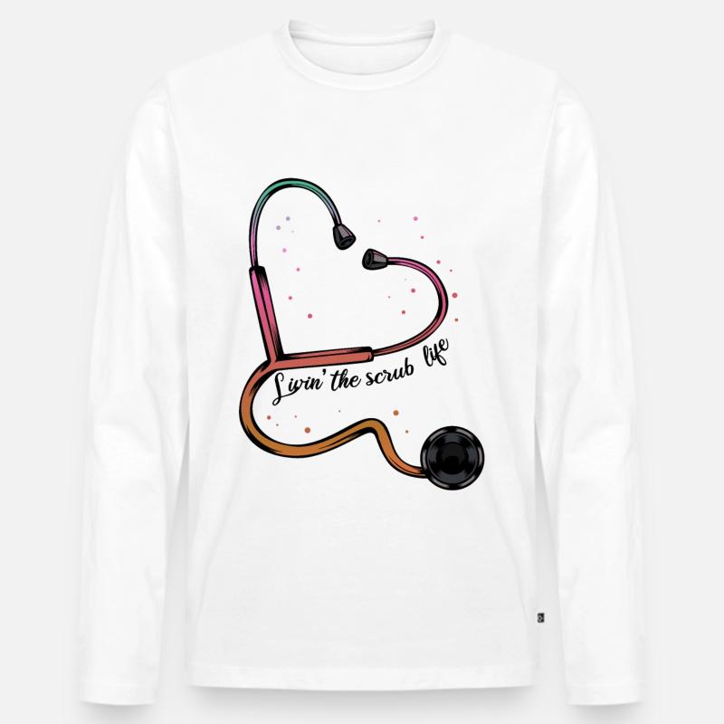 Krankenschwester - Männer Premium Bio Langarmshirt - Weiß