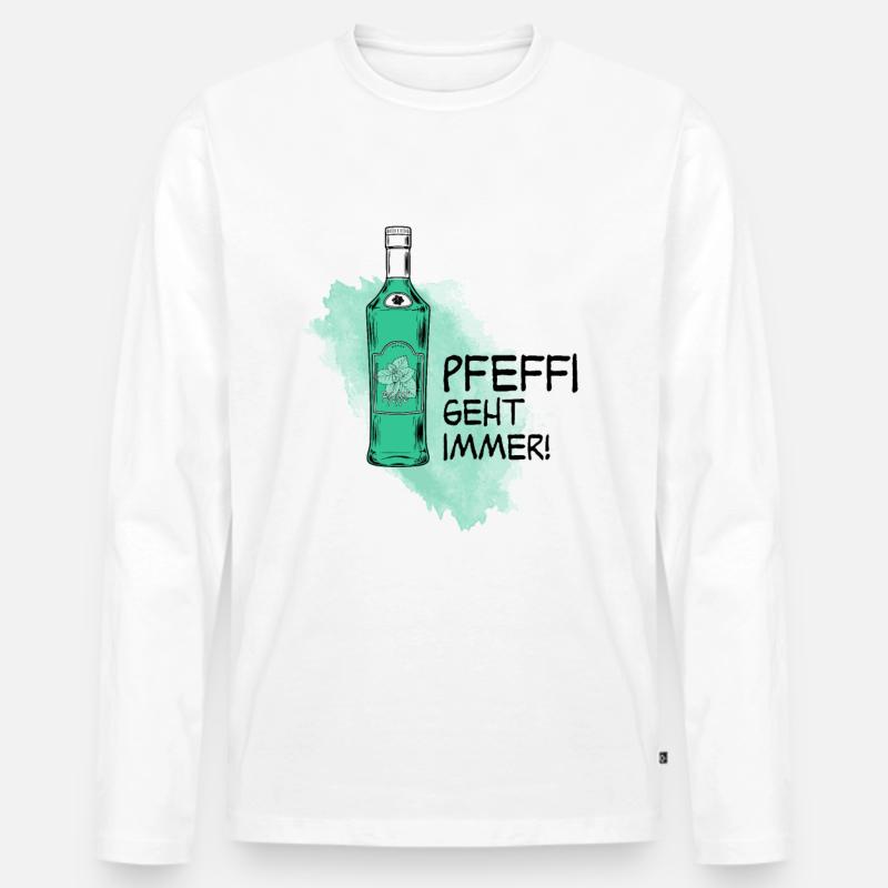 Pfeffi geht immer! T-Shirt - Männer Premium Bio Langarmshirt - Weiß