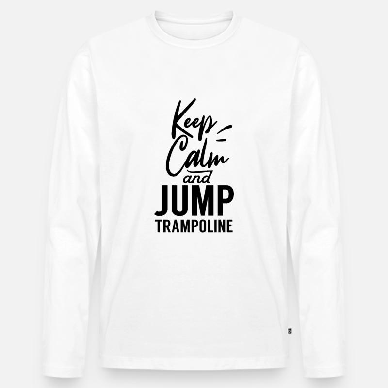Trampolin springen - Männer Premium Bio Langarmshirt - Weiß