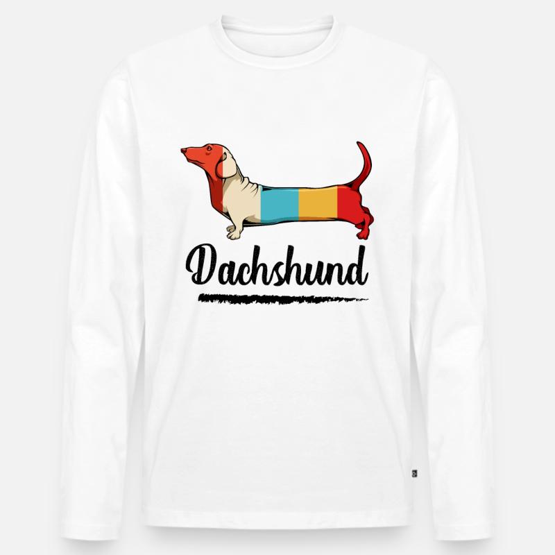 Dackel - Männer Premium Bio Langarmshirt - Weiß