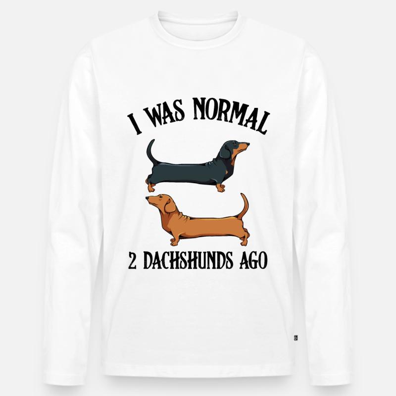 Dackel - Männer Premium Bio Langarmshirt - Weiß