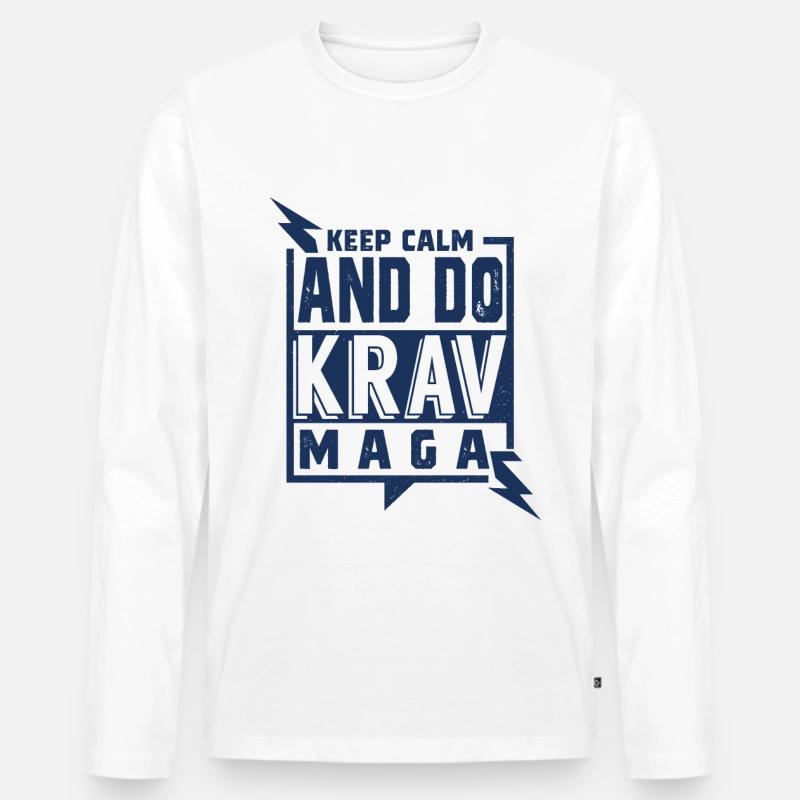 Krav Maga - Männer Premium Bio Langarmshirt - Weiß