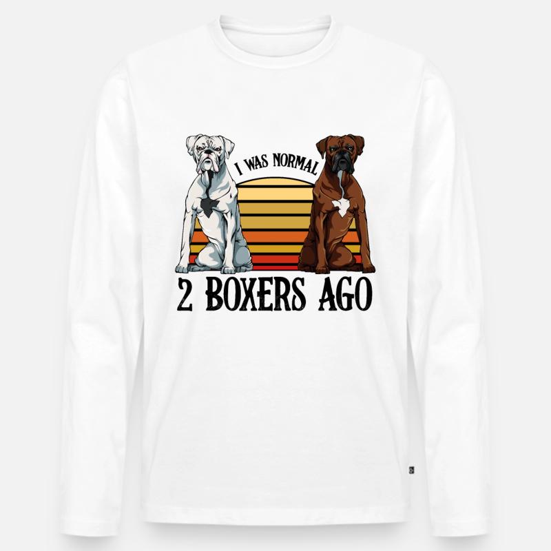 Boxer - Männer Premium Bio Langarmshirt - Weiß
