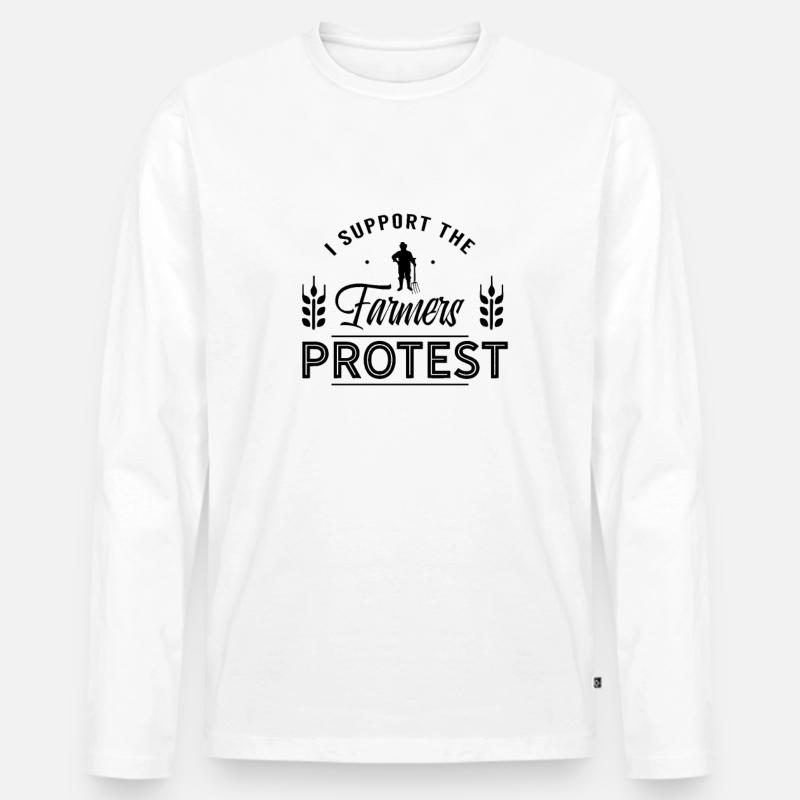 Bauernprotest Bauer Demonstration - Männer Premium Bio Langarmshirt - Weiß