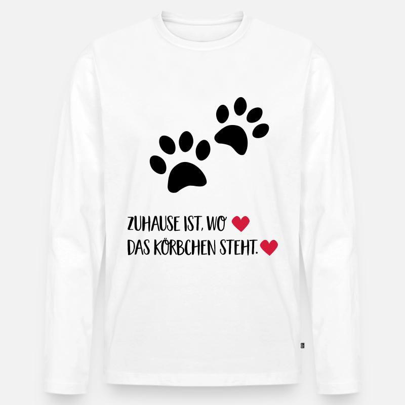 zuhauseistwokorbist - Männer Premium Bio Langarmshirt - Weiß