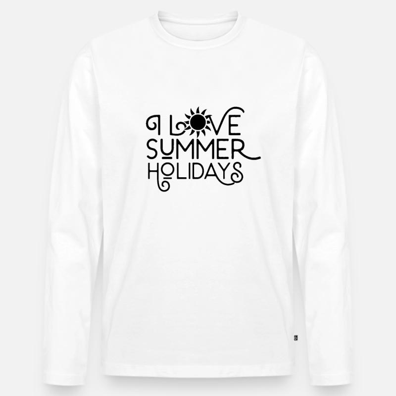 Sommerferien - Männer Premium Bio Langarmshirt - Weiß