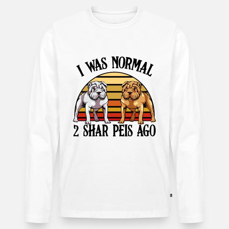 Shar Pei - Männer Premium Bio Langarmshirt - Weiß