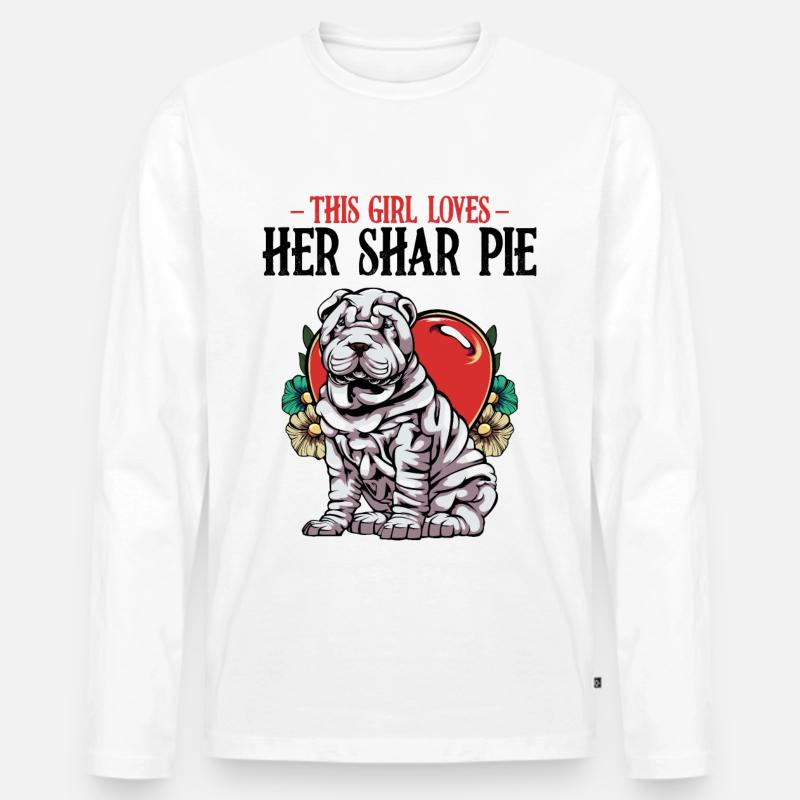 Shar Pei - Männer Premium Bio Langarmshirt - Weiß