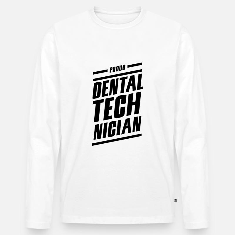 Zahntechniker - Männer Premium Bio Langarmshirt - Weiß