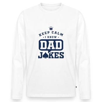 Dad Jokes - T-shirt manches longues Premium bio Homme - blanc - Devant - Nico (187cm)