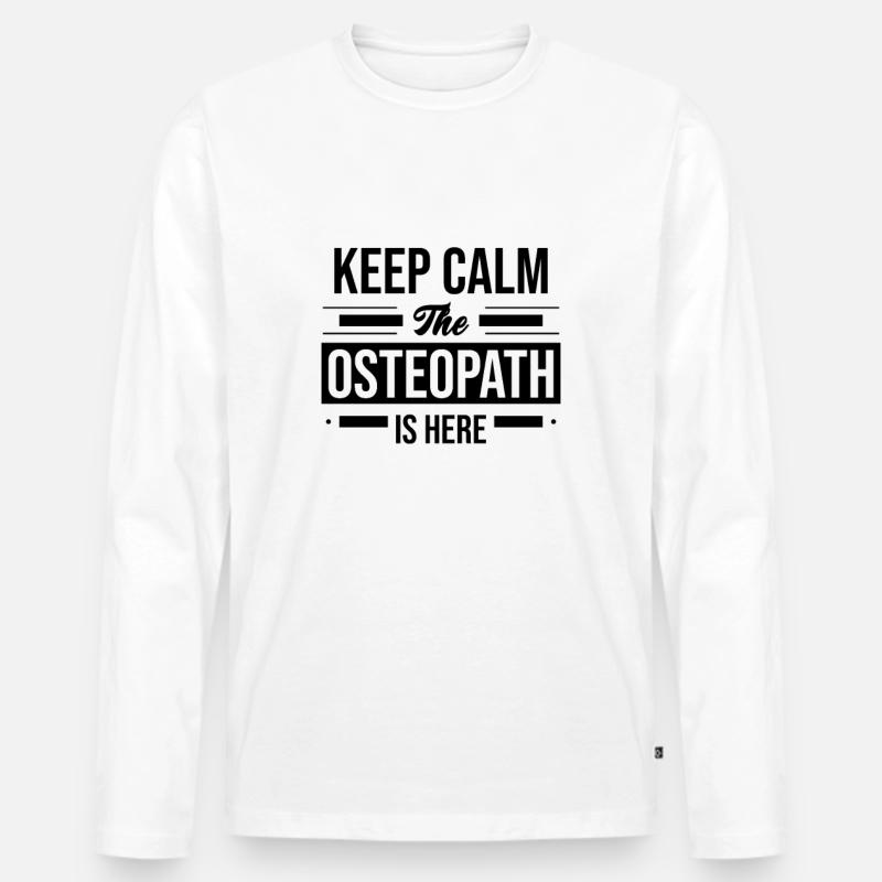 Osteopathin - Männer Premium Bio Langarmshirt - Weiß