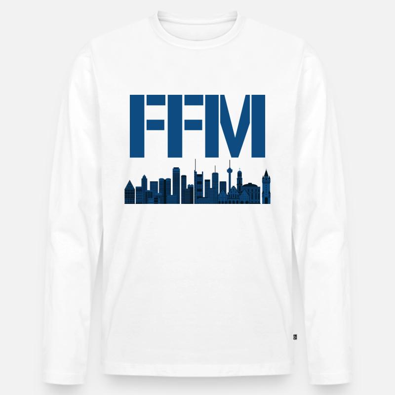 Frankfurt FFM - Männer Premium Bio Langarmshirt - Weiß