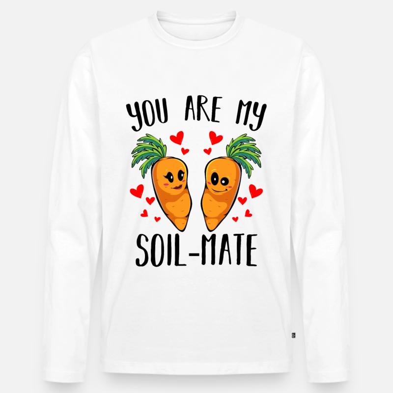 Karotte Möhre - Männer Premium Bio Langarmshirt - Weiß
