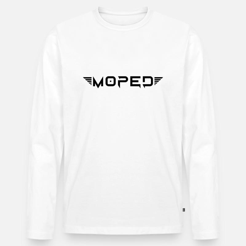 Moped - Männer Premium Bio Langarmshirt - Weiß