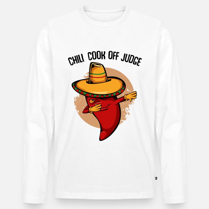 Chili Chilischote - Männer Premium Bio Langarmshirt - Weiß