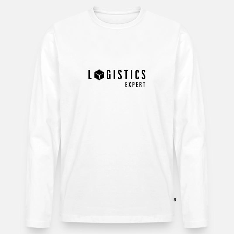 Logistik Beruf Spedition Logistiker Geschenk - Männer Premium Bio Langarmshirt - Weiß