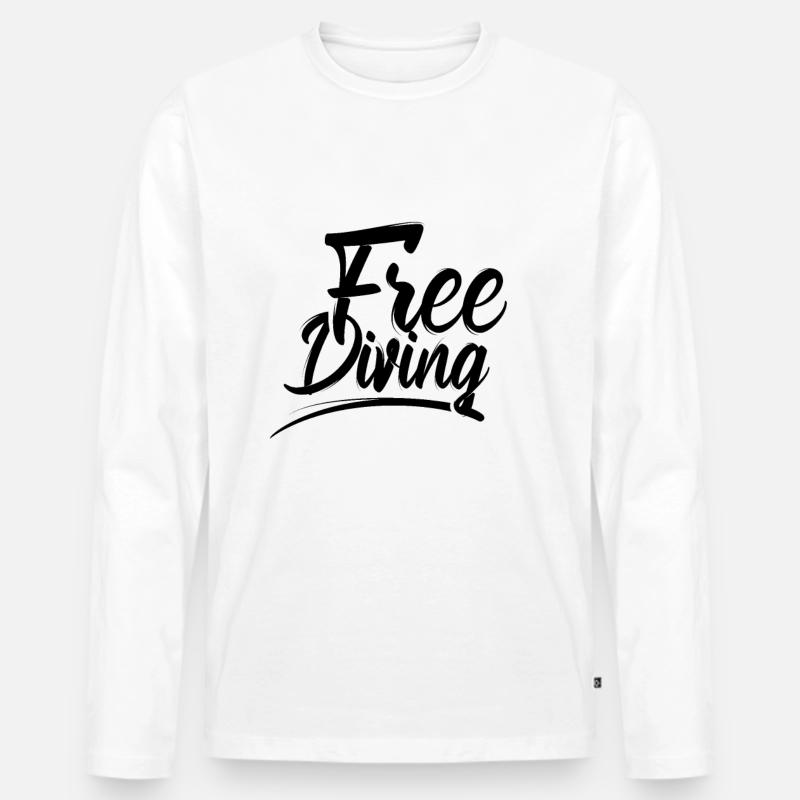 Freitauchen Apnoetauchen Freitaucher Hobby - Männer Premium Bio Langarmshirt - Weiß