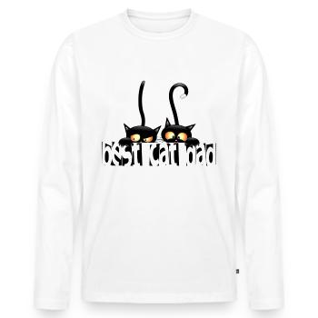 Cadeau de chemise meilleur chat papa / chat chaton chat - T-shirt manches longues Premium bio Homme - blanc - Devant - Nico (187cm)
