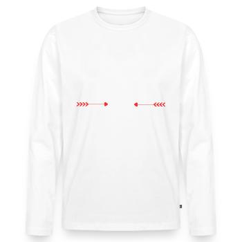 Cadeau de la fête des pères - Super-héros Papa - T-shirt manches longues Premium bio Homme - blanc - Devant - Nico (187cm)