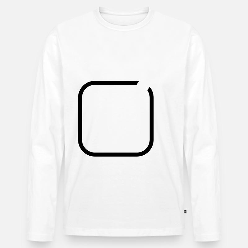 haken symbol - Männer Premium Bio Langarmshirt - Weiß