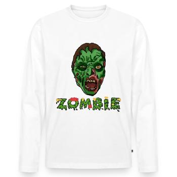 zombie - T-shirt manches longues Premium bio Homme - blanc - Devant - Nico (187cm)