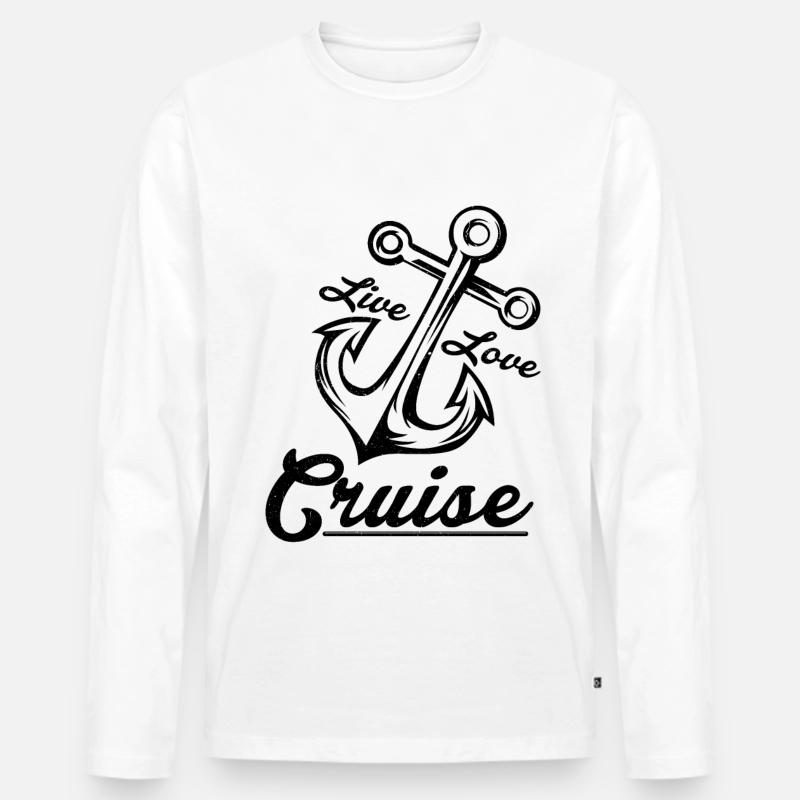 Kreuzfahrt - Männer Premium Bio Langarmshirt - Weiß