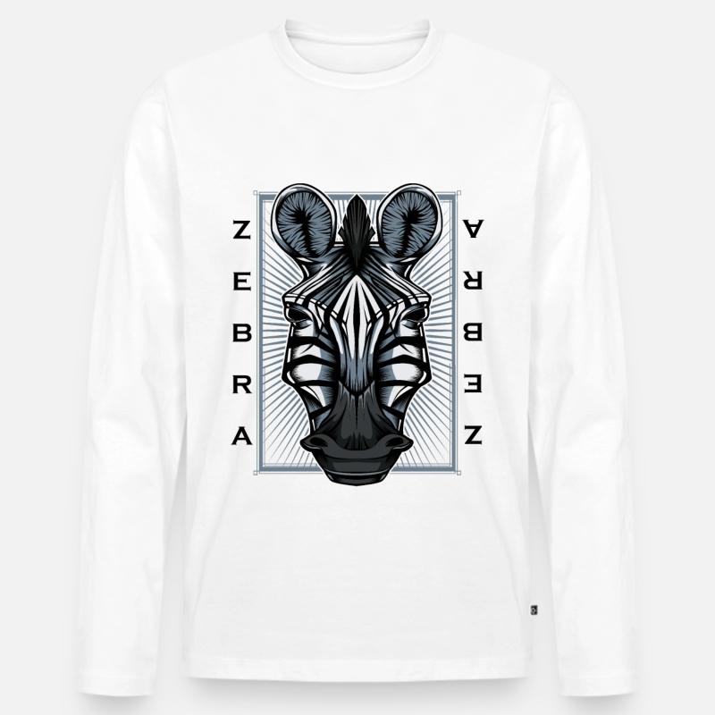 Zebras - Männer Premium Bio Langarmshirt - Weiß