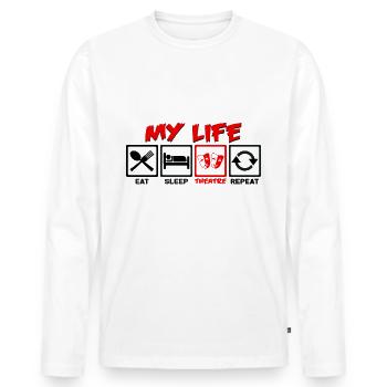 theatre - Men's Premium Organic Long Sleeve Shirt - white - Front - Nico (187cm)