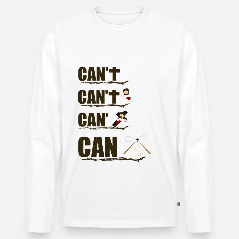 Can't Can Jesus | Konfirmation Kommunion Geschenk - Männer Premium Bio Langarmshirt - Weiß