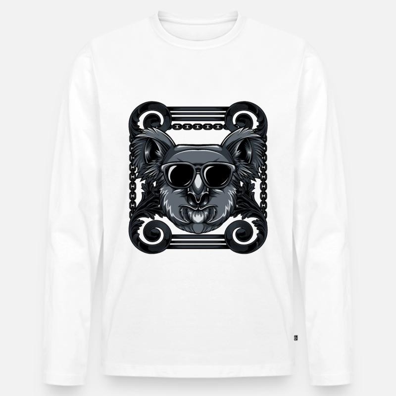 Koala - Männer Premium Bio Langarmshirt - Weiß