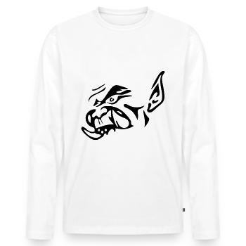 Orc - dent - T-shirt manches longues Premium bio Homme - blanc - Devant - Nico (187cm)