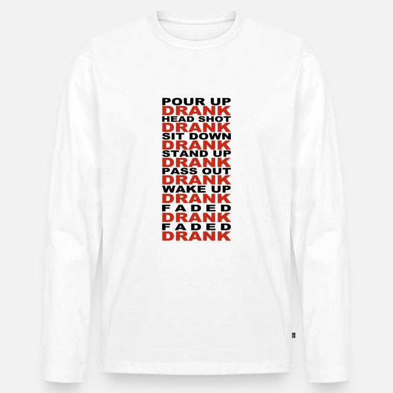DRANK - Männer Premium Bio Langarmshirt - Weiß