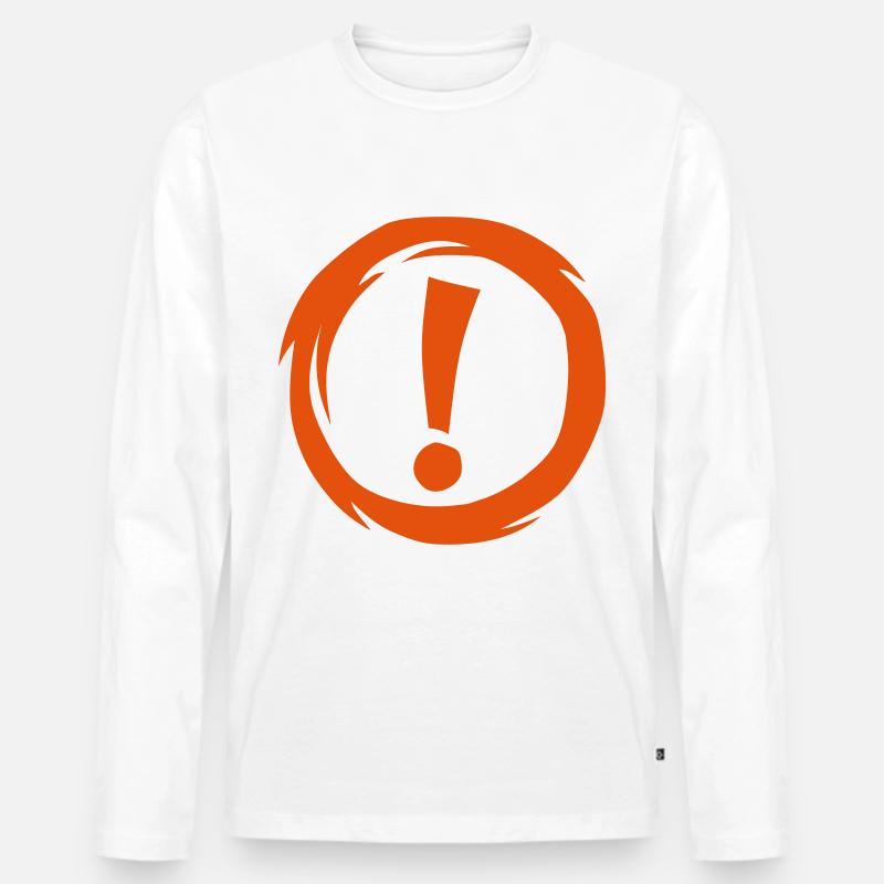 Ausrufezeichen Runde Runde Interpunktion - Männer Premium Bio Langarmshirt - Weiß