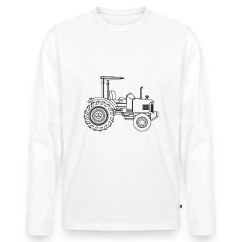 J'peux pas j'ai tracteur - T-shirt manches longues Premium bio Homme - blanc - Devant - Nico (187cm)