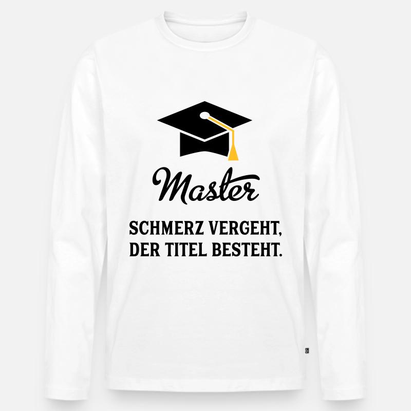 master - Männer Premium Bio Langarmshirt - Weiß