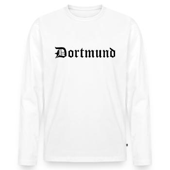 Dortmund - Männer Premium Bio Langarmshirt - Weiß - Vorne - Nico (187cm)