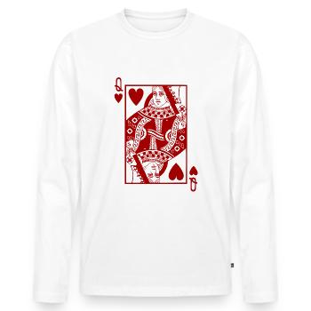 Heart queen red - Men's Premium Organic Long Sleeve Shirt - white - Front - Nico (187cm)