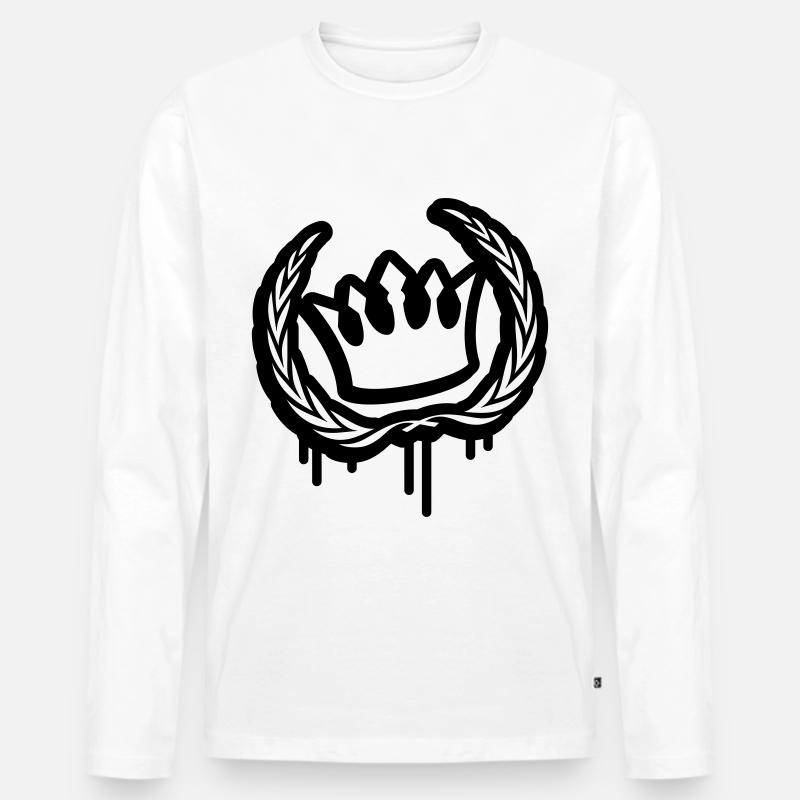 krone kranz - Männer Premium Bio Langarmshirt - Weiß