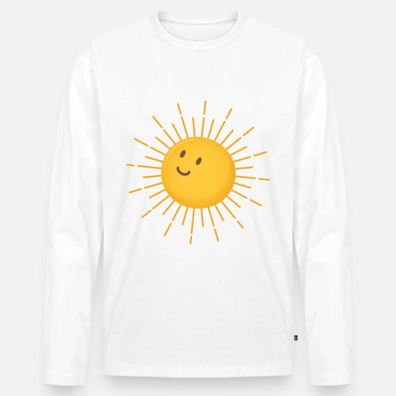 Sonne - Männer Premium Bio Langarmshirt - Weiß