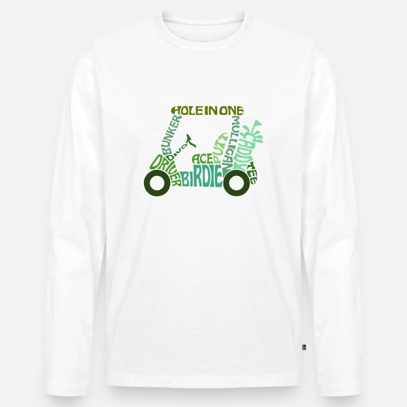 Golf Golf Golf-Begriffe - Männer Premium Bio Langarmshirt - Weiß