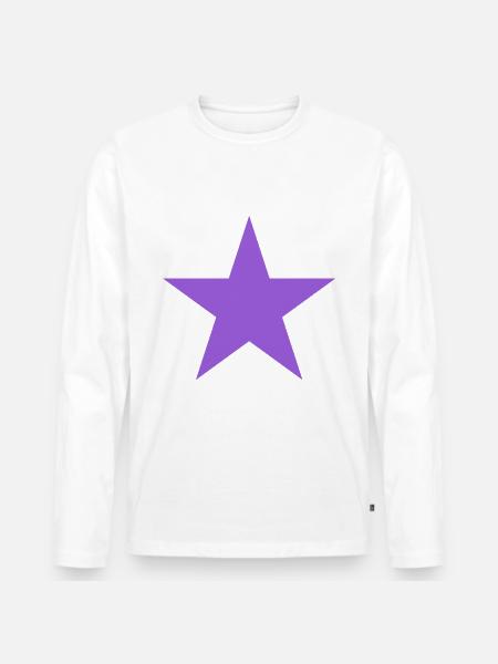 Violet étoile, violette - T-shirt manches longues Premium bio Homme - blanc