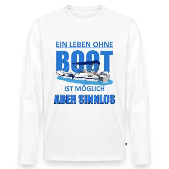 Ein leben Ohne Boot - Männer Premium Bio Langarmshirt - Weiß - Vorne - Nico (187cm)