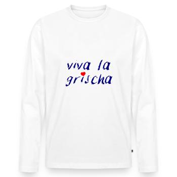 viva la grischa - Männer Premium Bio Langarmshirt - Weiß - Vorne - Nico (187cm)